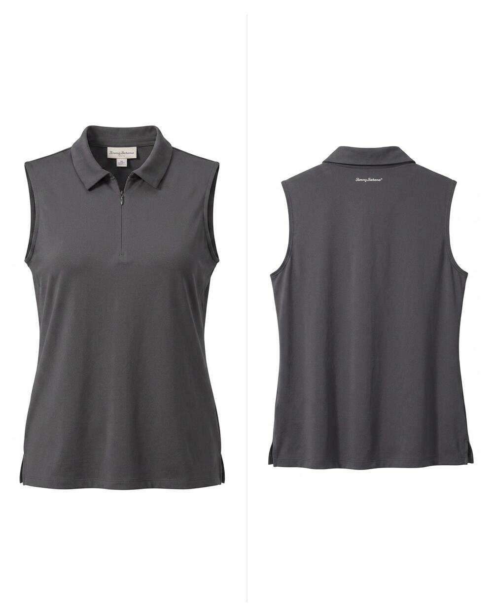 Tommy Bahama Golf Gray Knit Collared Stretch sleeveless Polo Women Size XL